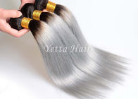 Волосы девственницы естественных выдвижений человеческих волос Ombre серебряного серого цвета прямые бразильские
