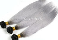 Волосы девственницы выдвижений человеческих волос Ombre серебряного серого цвета Unprocessed прямые