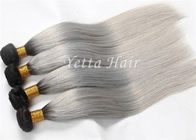 Волосы девственницы выдвижений человеческих волос Ombre серебряного серого цвета Unprocessed прямые