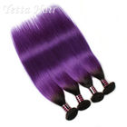 Пурпуровые выдвижения волос Remy русского, естественный шелковистый Weave прямых волос с нежностью