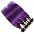 Расширения волос девственницы тона 8A пурпура 2 Ombre без химиката