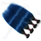 Прямая перуанская темнота укореняет волос голубых выдвижений человеческих волос Ombre цветастые