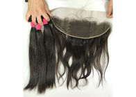 Отсутствие синтетических 100% бразильские расширения волос девственницы 18 дюймов шелковистые прямо с Фронтал шнурка