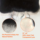 13 кс 4 прозрачных расширения волос девственницы шнурка 100% бразильских для маленькой девочки
