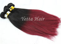 Темный - красные выдвижения человеческих волос, шелковистые прямые реальные выдвижения Ombre волос