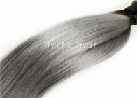 2 выдвижения Ombre человеческих волос цвета тона перуанских с серая прямой