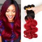 Бразильские волосы цвета тона красного цвета 2 человеческих волос Экстенсионс1Б Омбре объемной волны волос девственницы бургундские
