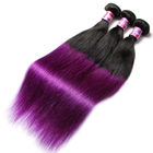 Перуанские расширения 1Б/пурпурный цвет человеческих волос прямых волос 7А Омбре