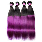 Перуанские расширения 1Б/пурпурный цвет человеческих волос прямых волос 7А Омбре