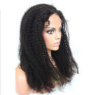 Отсутствие линяя Афро 360 париков человеческих волос шнурка цвета 1Б переднего Кинкы курчавого