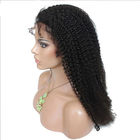 Отсутствие линяя Афро 360 париков человеческих волос шнурка цвета 1Б переднего Кинкы курчавого
