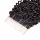3 части дюйма закрытия волос 1Б 8 до 24 перуанского объемных волн естественного курчавого